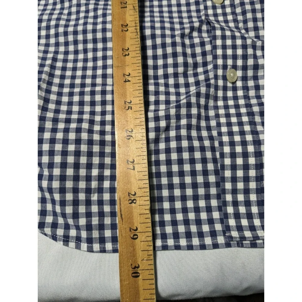 BANANA REPUBLIC SOFT WASH STANDARD FIT Men XL Blue Gingham Check Button-Up Shirt